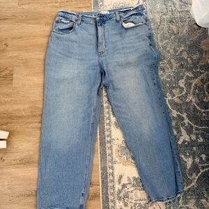Abercrombie & Fitch Light Blue The Ankle Straight Ultra High Rise Jeans